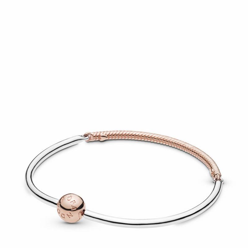 Pandora Australia Rose™ Moments Three-Link Bangle Bracelet | DGITLA378